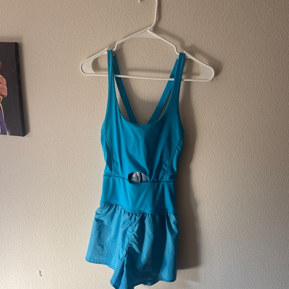 blue athletic romper